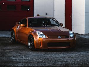 Превью обои nissan 350z, nissan, спорткар, автомобиль, вид спереди