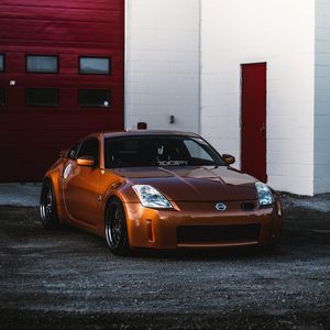 Превью обои nissan 350z, nissan, спорткар, автомобиль, вид спереди