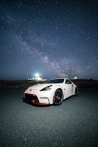 Превью обои nissan 350z, nissan, спорткар, автомобиль, звездное небо