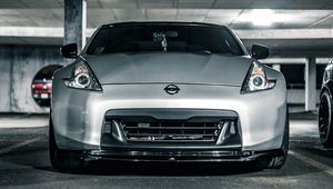Превью обои nissan 350z, nissan, спорткар, автомобиль, вид спереди, серый