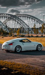 Превью обои nissan 370z, nissan, автомобиль, спорткар, вид сбоку