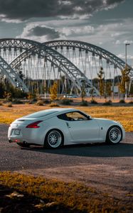 Превью обои nissan 370z, nissan, автомобиль, спорткар, вид сбоку