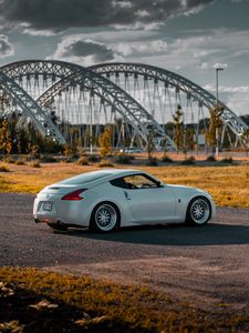 Превью обои nissan 370z, nissan, автомобиль, спорткар, вид сбоку