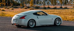 Превью обои nissan 370z, nissan, автомобиль, спорткар, вид сбоку