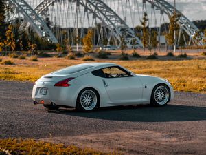 Превью обои nissan 370z, nissan, автомобиль, спорткар, вид сбоку