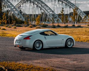 Превью обои nissan 370z, nissan, автомобиль, спорткар, вид сбоку