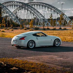 Превью обои nissan 370z, nissan, автомобиль, спорткар, вид сбоку