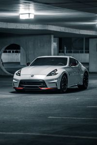 Превью обои nissan, автомобиль, спорткар, белый