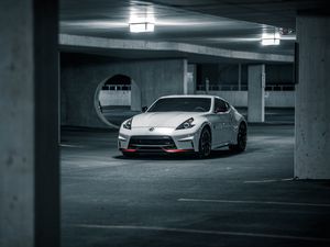 Превью обои nissan, автомобиль, спорткар, белый
