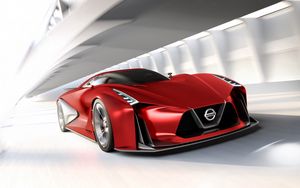 Превью обои nissan, gran turismo, вид сбоку, красный