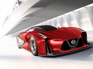 Превью обои nissan, gran turismo, вид сбоку, красный