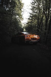 Превью обои nissan gt-r, nissan, автомобиль, спорткар, коричневый, вид сбоку