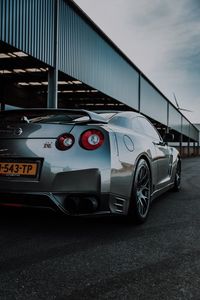 Превью обои nissan gt-r, nissan, автомобиль, серебряный