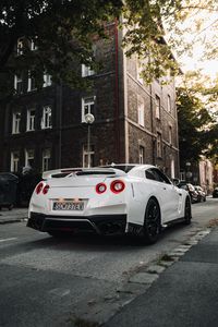 Превью обои nissan gt-r, nissan, спорткар, автомобиль, вид сзади