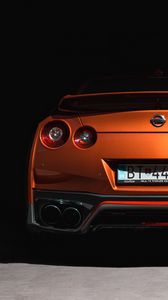 Превью обои nissan gtr, nissan, спорткар, автомобиль, вид сзади