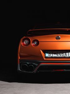 Превью обои nissan gtr, nissan, спорткар, автомобиль, вид сзади