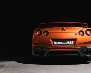 Превью обои nissan gtr, nissan, спорткар, автомобиль, вид сзади