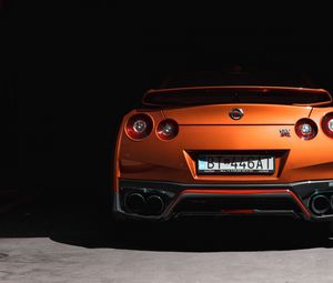 Превью обои nissan gtr, nissan, спорткар, автомобиль, вид сзади