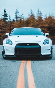 Превью обои nissan gt-r, nissan, вид спереди, спорткар