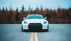 Превью обои nissan gt-r, nissan, вид спереди, спорткар