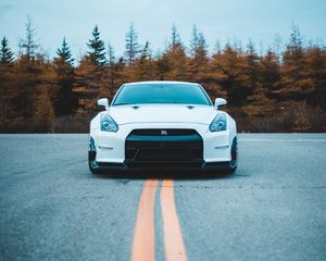 Превью обои nissan gt-r, nissan, вид спереди, спорткар