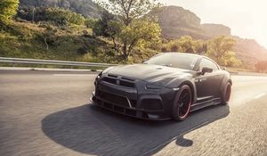 Превью обои nissan, gt-r, тюнинг, движение