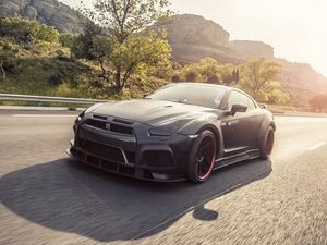 Превью обои nissan, gt-r, тюнинг, движение