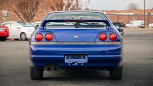 Превью обои nissan skyline r33, nissan, автомобиль, синий, фонари