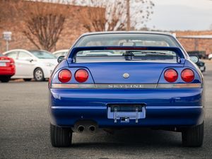 Превью обои nissan skyline r33, nissan, автомобиль, синий, фонари