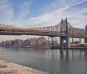 Превью обои нью йорк, мост, река
