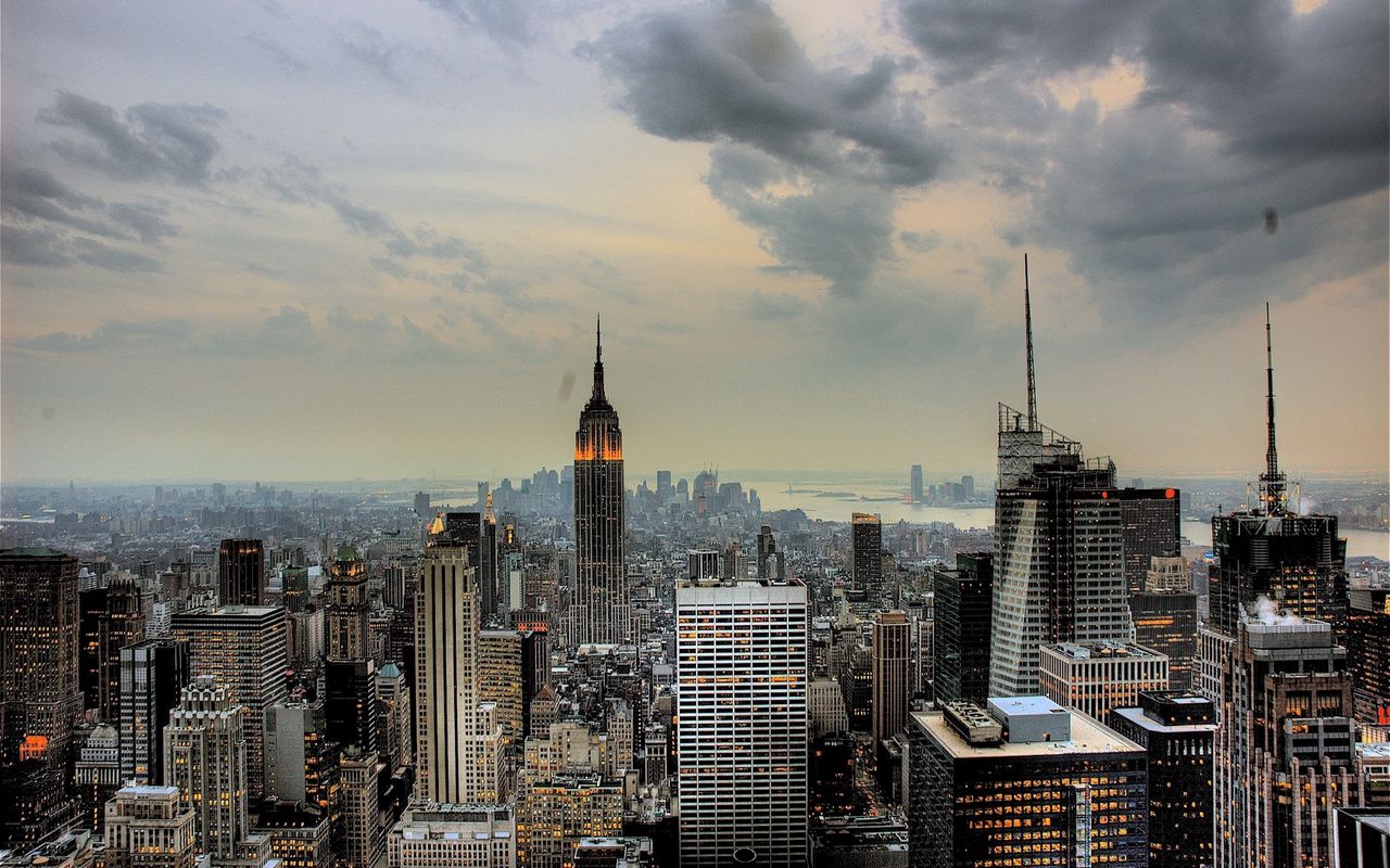 Панорама Нью Йорка небоскребы