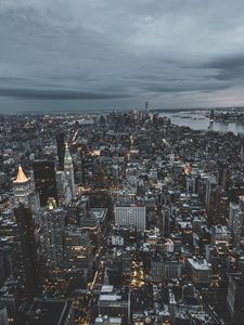 Превью обои нью-йорк, сша, небоскребы, вид сверху