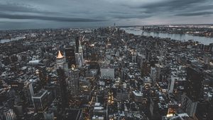 Превью обои нью-йорк, сша, небоскребы, вид сверху