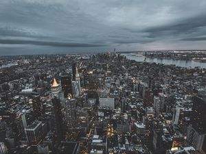 Превью обои нью-йорк, сша, небоскребы, вид сверху