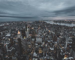 Превью обои нью-йорк, сша, небоскребы, вид сверху