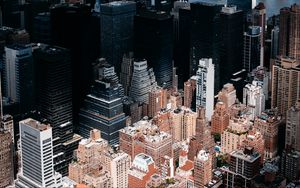 Превью обои нью-йорк, сша, небоскребы, здания, вид сверху