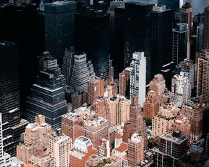 Превью обои нью-йорк, сша, небоскребы, здания, вид сверху