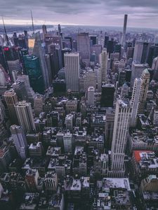 Превью обои нью-йорк, сша, небоскребы, вид сверху