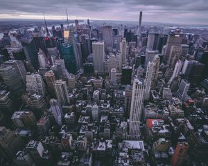 Превью обои нью-йорк, сша, небоскребы, вид сверху