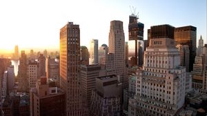Превью обои нью-йорк, закат, здания, небоскребы