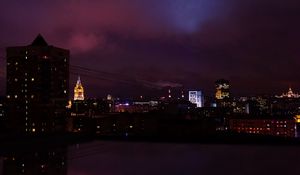 Превью обои ночной город, ночь, здания, москва, россия