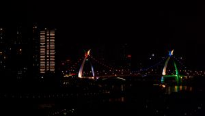 Превью обои ночной город, огни города, ночь, архитектура, освещение