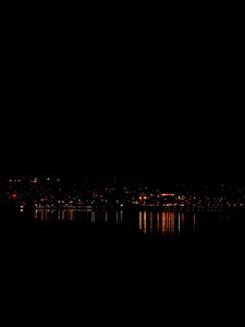 Превью обои ночной город, огни города, панорама, дулут, миннесота