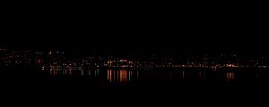 Превью обои ночной город, огни города, панорама, дулут, миннесота