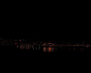 Превью обои ночной город, огни города, панорама, дулут, миннесота