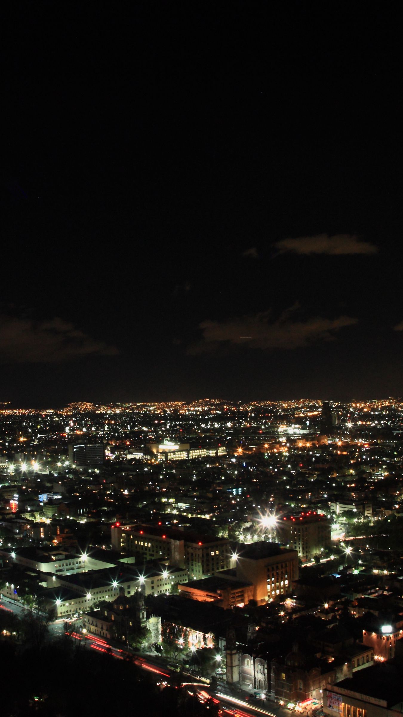 1350x2400 ночной город, огни города, вид сверху, мексика обои iphone 8+/7+/...
