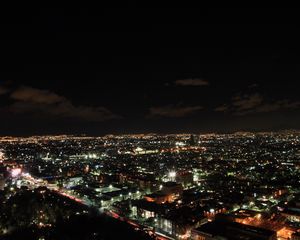 Превью обои ночной город, огни города, вид сверху, мексика