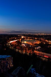 Превью обои ночной город, огни города, вид сверху, закат, бостон