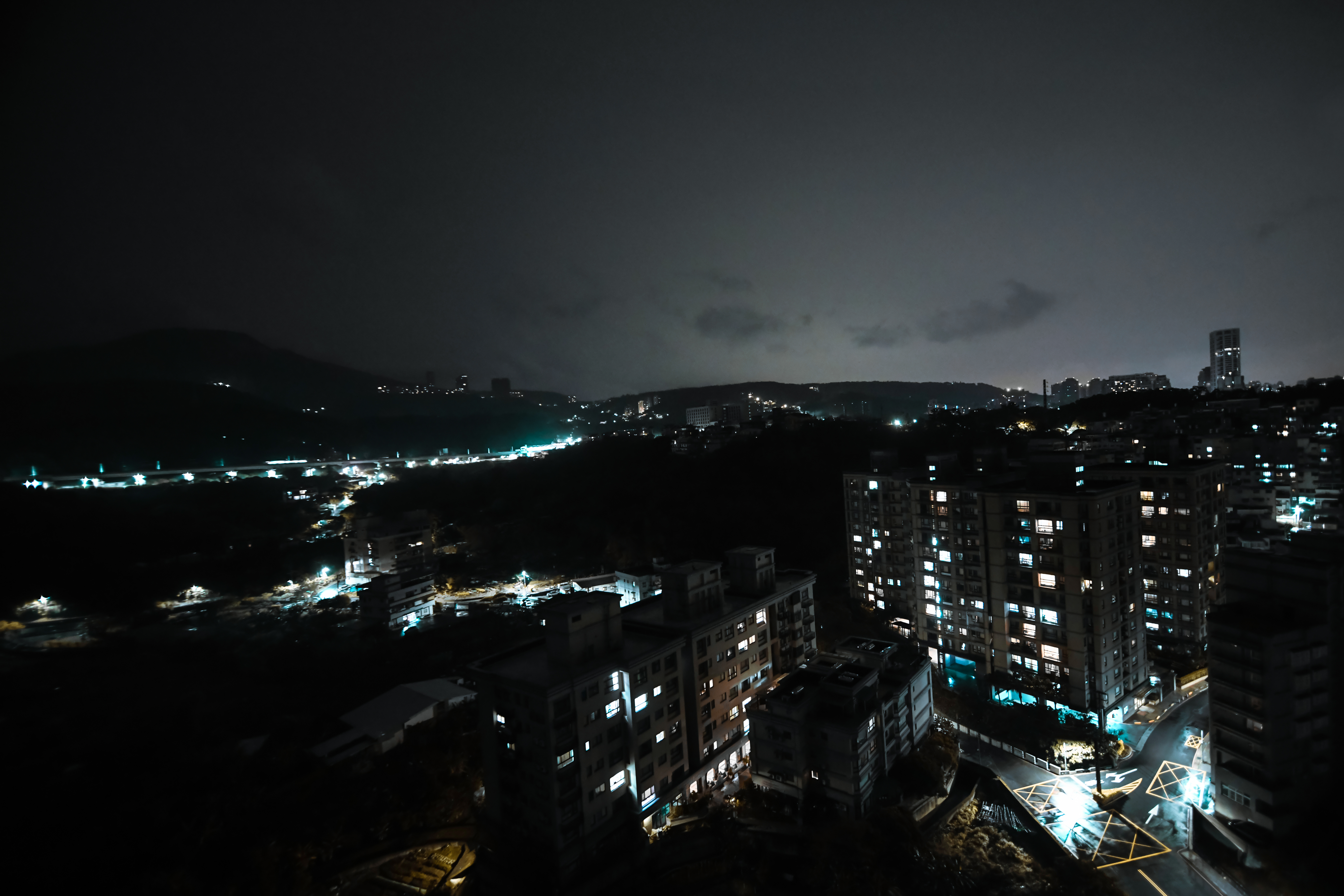 Ночной город вид сверху