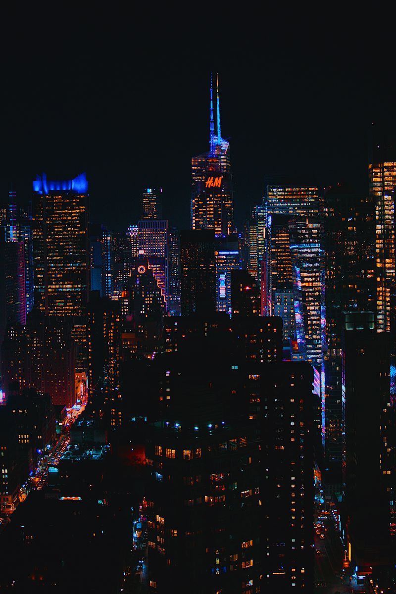 картинки ночного города на фон телефона